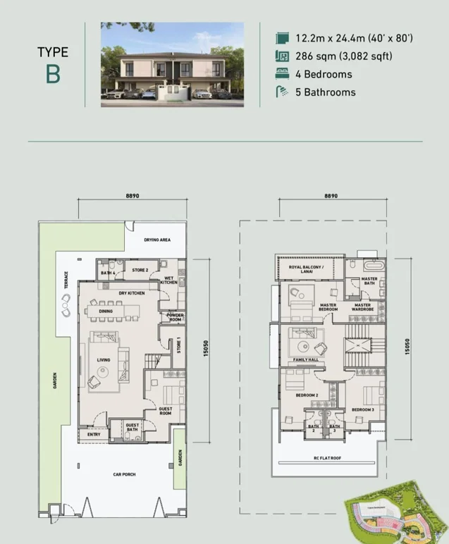  Estuari Garden · 户型 B · Floor Plan 1