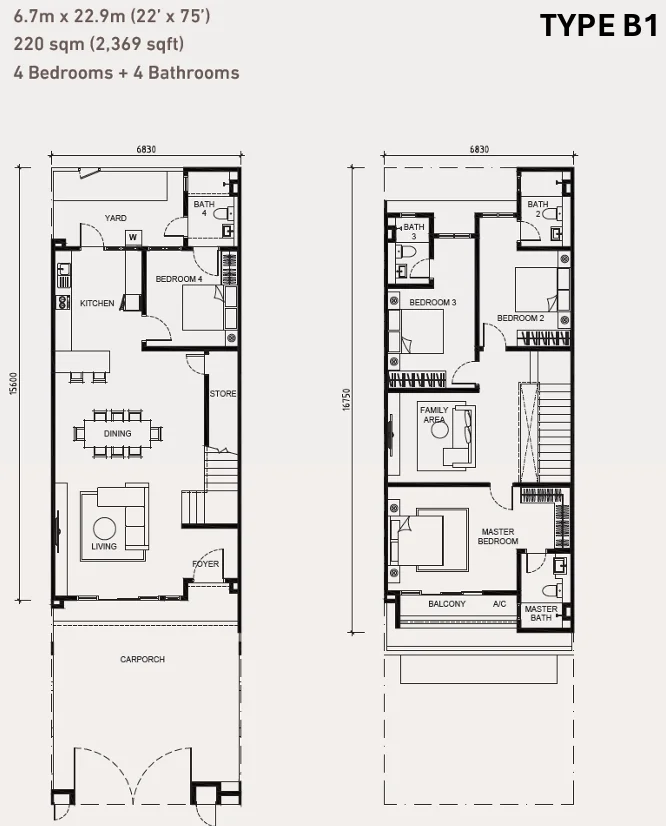  Estuari Garden · 户型 B1 · Floor Plan 1