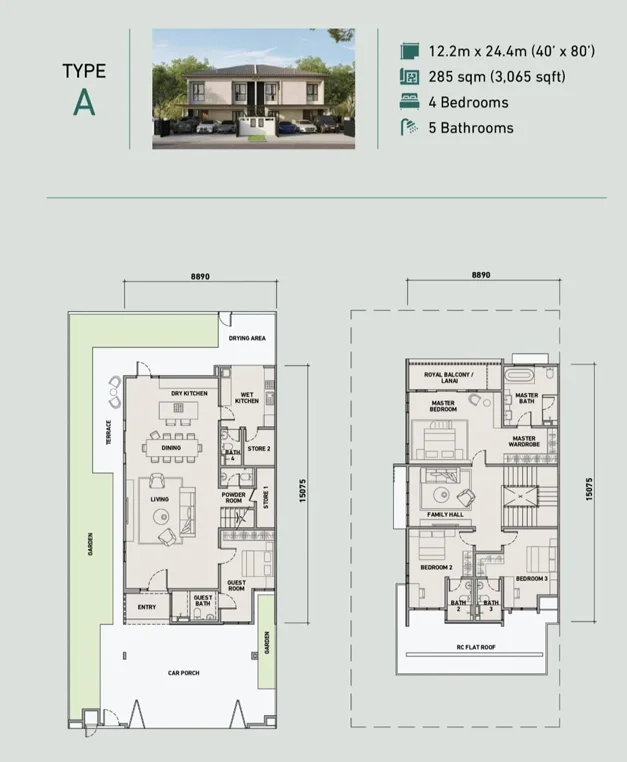  Estuari Garden · 户型 A · Floor Plan 1