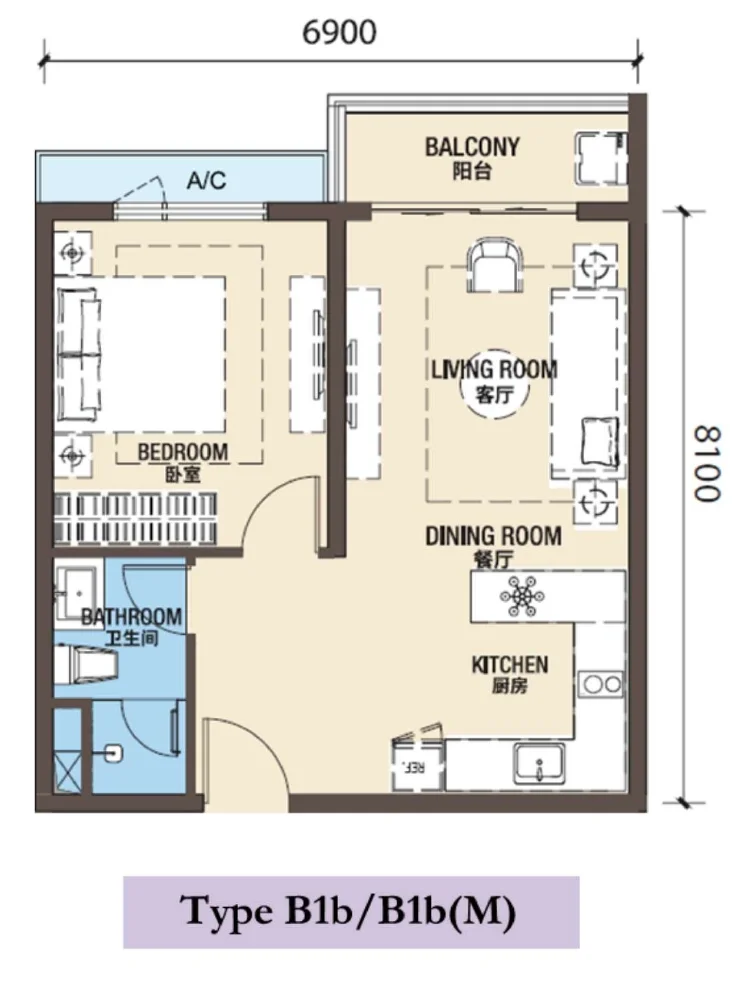 R&F Princess Cove Phase 3 · C3-1 · B1b / B1b(M) · Floor Plan 1