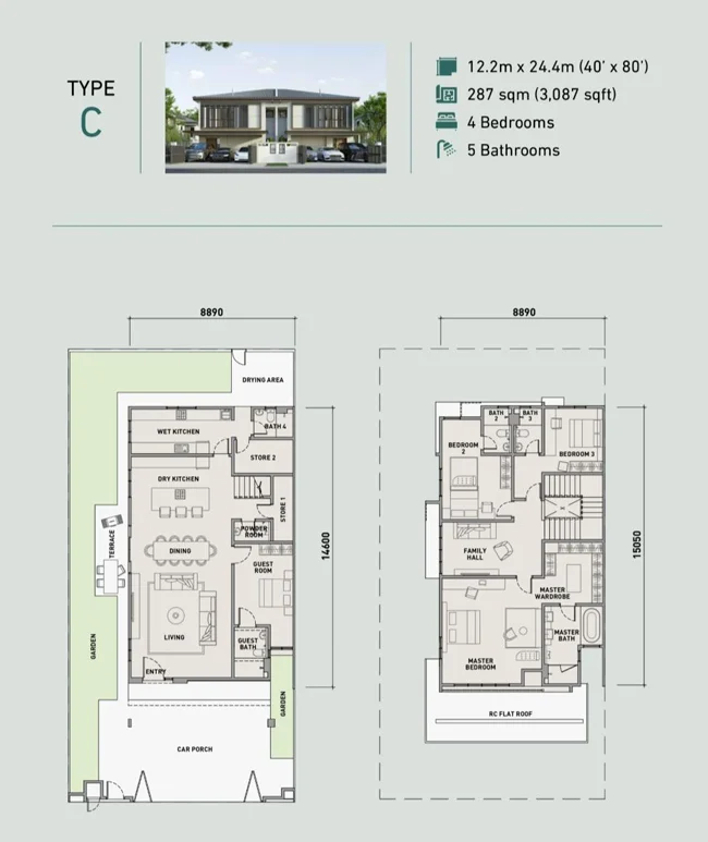  Estuari Garden · 户型 C · Floor Plan 1