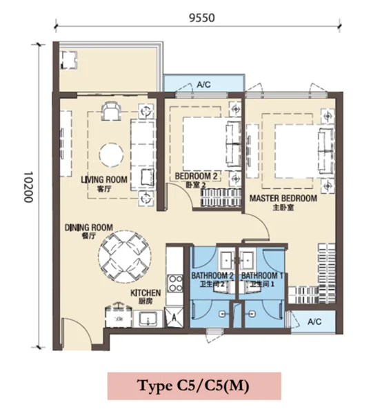 富力公主湾第三期 · Type C1 / C2 /C3 / C4 / C5 · Floor Plan 4