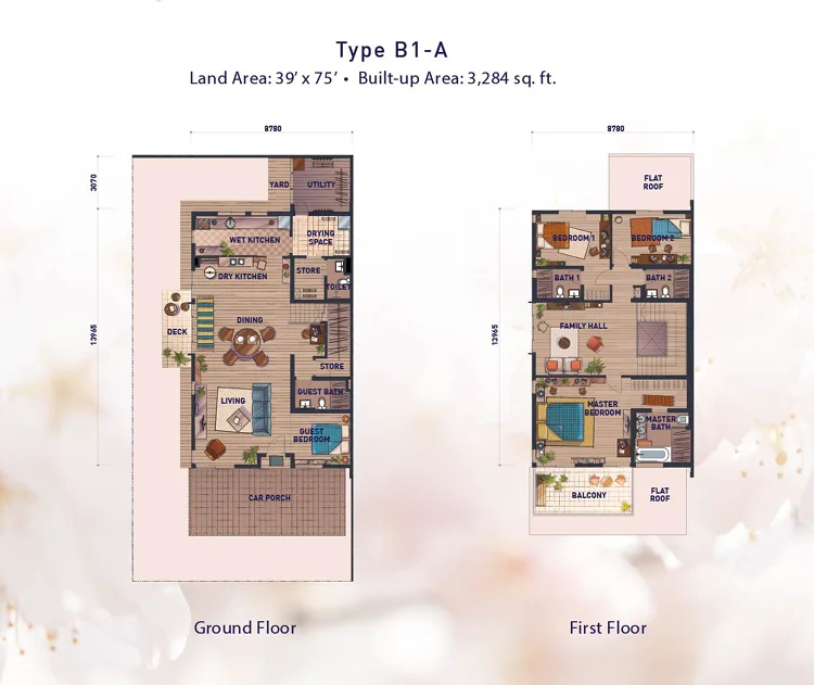 Sunway Sakura Semi-D · Type B1-A · Floor Plan 1