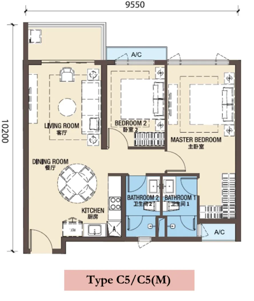 R&F Princess Cove Phase 3 · C3-1 · C5 / C5(M) · Floor Plan 1