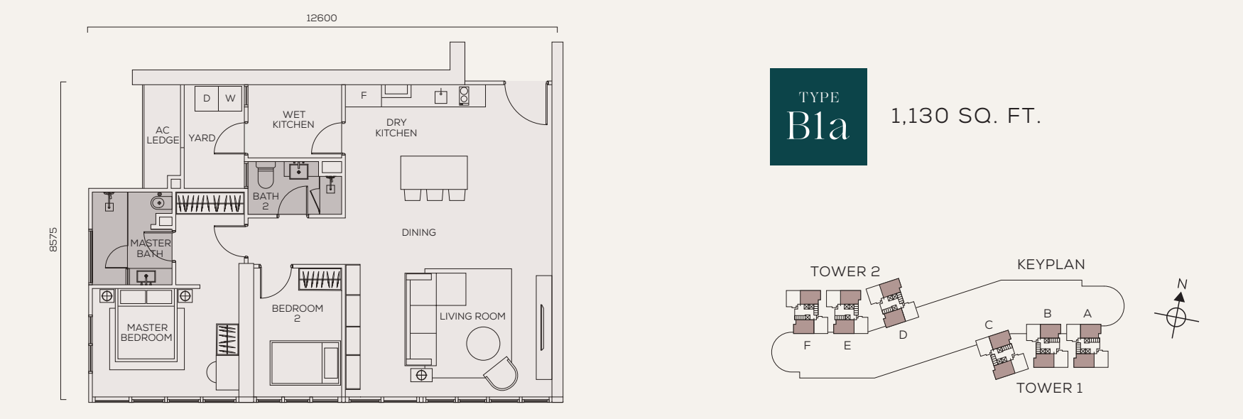 The Peak | Johor Bahru City Centre · Type B1 / B1a · Floor Plan 2