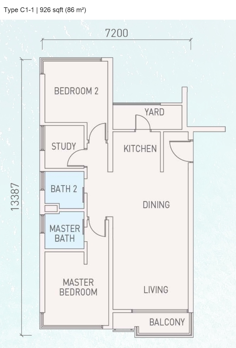 MBW Danga Bay · Type B14 / B14 (M) / C1-1 / D1-1 / D1-1 (M) · Floor Plan 1