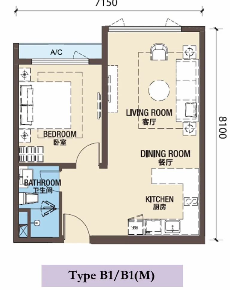 R&F Princess Cove Phase 3 · C2-1 · B1 / B1(M) · Floor Plan 1