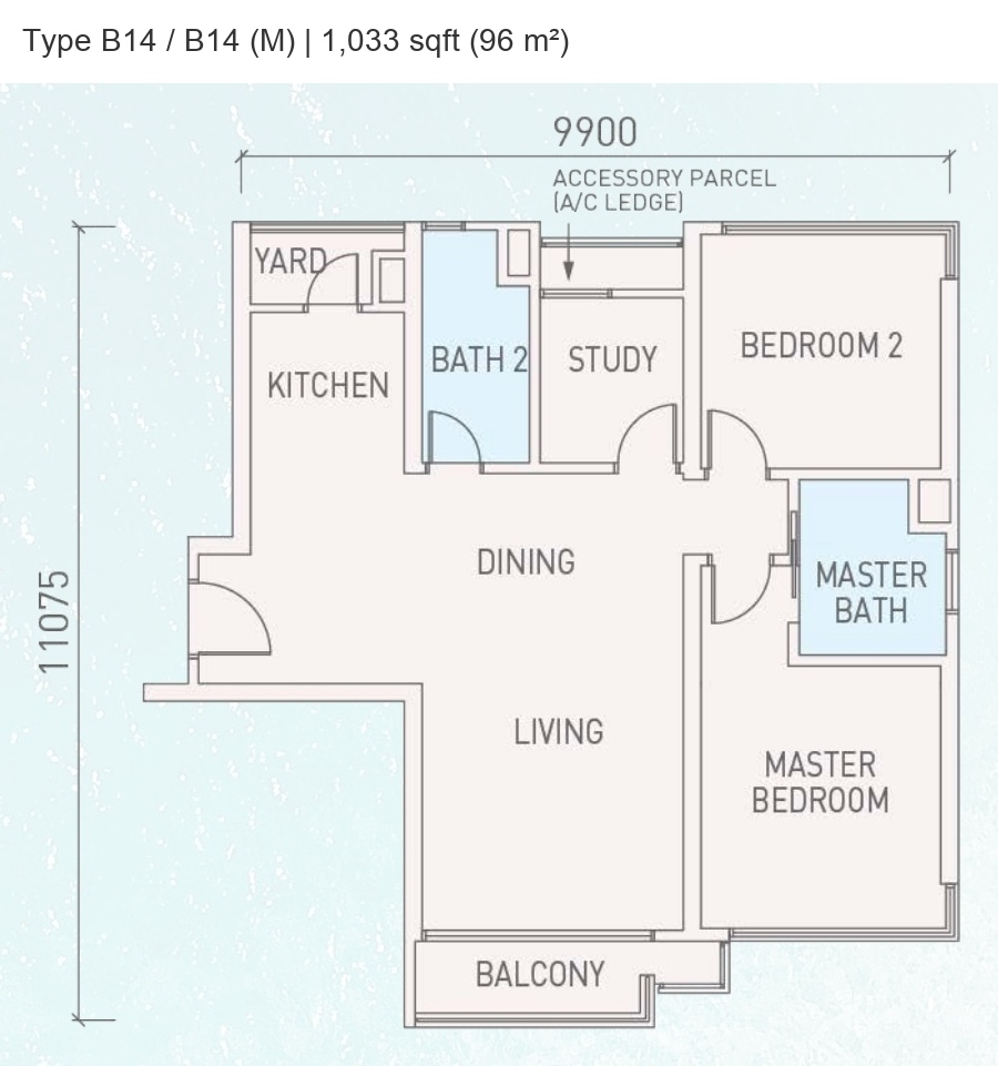 MBW Danga Bay · Type B14 / B14 (M) / C1-1 / D1-1 / D1-1 (M) · Floor Plan 3